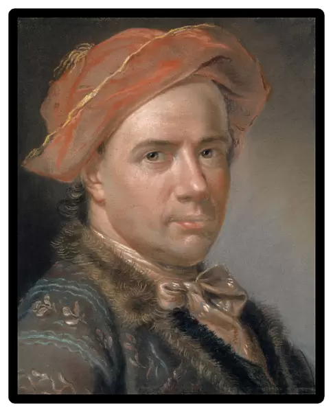 Selfportrait 1759 pastel paper mounted canvas