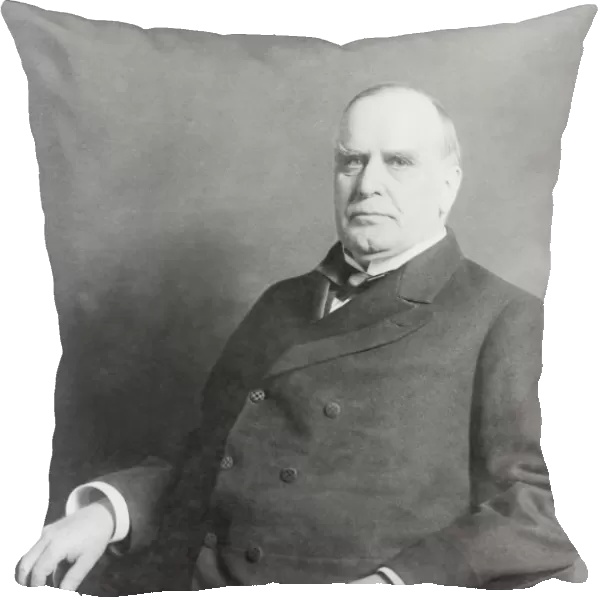 Portrait of President William McKinley seated in chair, circa 1900