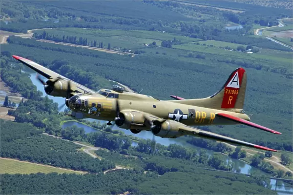 B-17 Flying Fortress flying over Concord, California