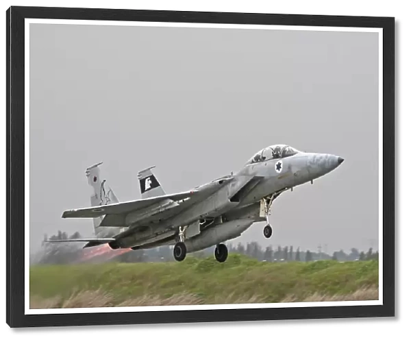 An F-15D Baz of the Israeli Air Force taking off from Tel Nof Air Base