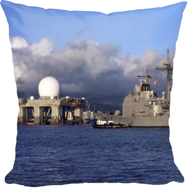 Sea Based X-band Radar dome at Pearl Harbor naval shipyard