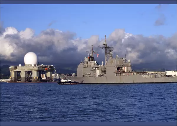 Sea Based X-band Radar dome at Pearl Harbor naval shipyard