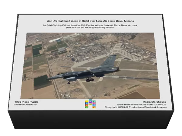 An F-16 Fighting Falcon in flight over Luke Air Force Base, Arizona