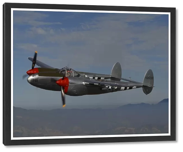 P-38 Lightning flying over Santa Rosa, California