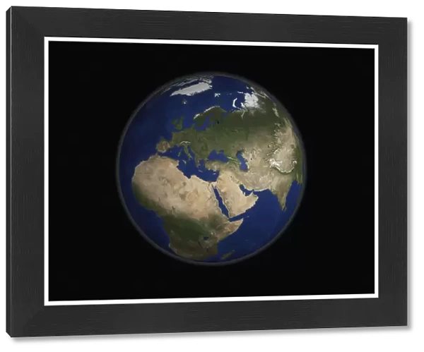 Full Earth view showing Africa, Europe, the Middle East, and India