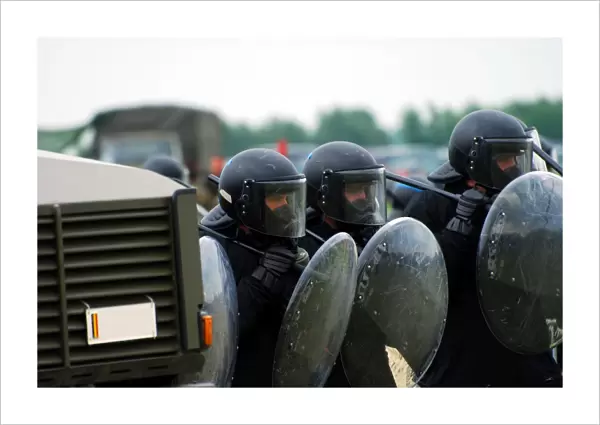 A training session in riot and crowd control by some units of the Belgian Army