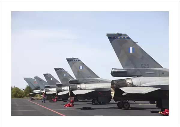 Greek and German fighter planes at Albacete Airfield, Spain