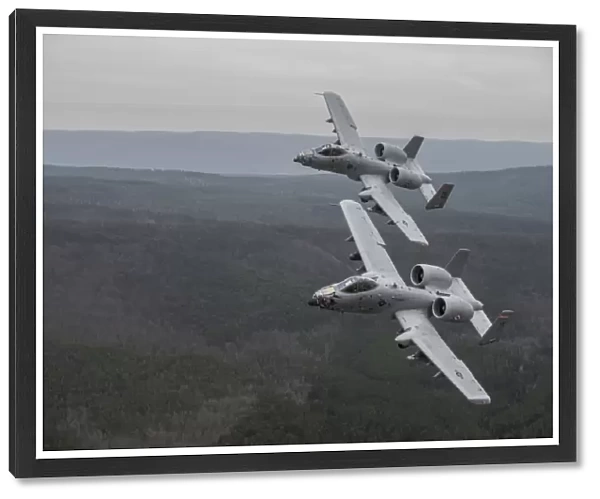 A-10 Thunderbolt IIs flying over Razorback Range, Arkansas