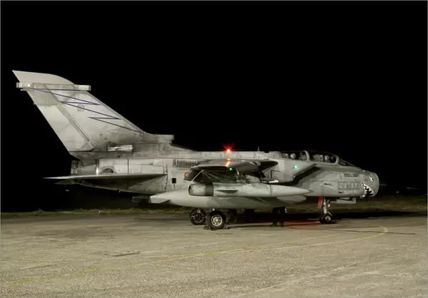 A Panavia Tornado ECR of the Italian Air Force prepares for a night mission