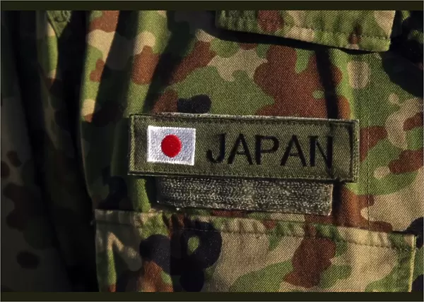 Close-up view of the Japanese Ground Self Defense soldiers uniform