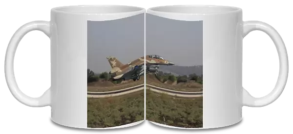 An F-16D Barak of the Israeli Air Force taking off