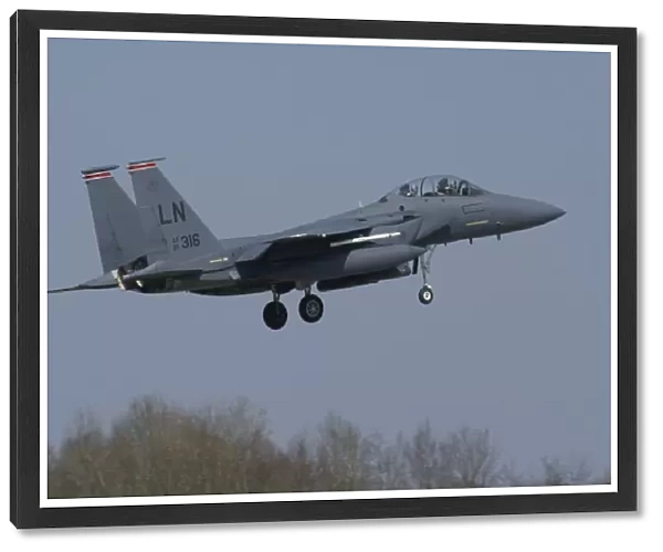 A U. S. Air Force F-15E Strike Eagle over Zoersel, Belgium