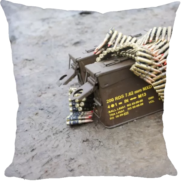 7. 62mm belted rounds with ammunition box