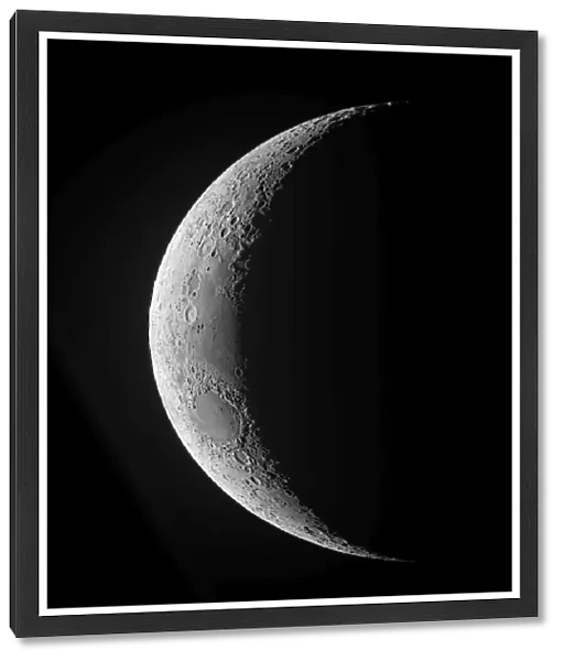 A waxing crescent moon in high resolution