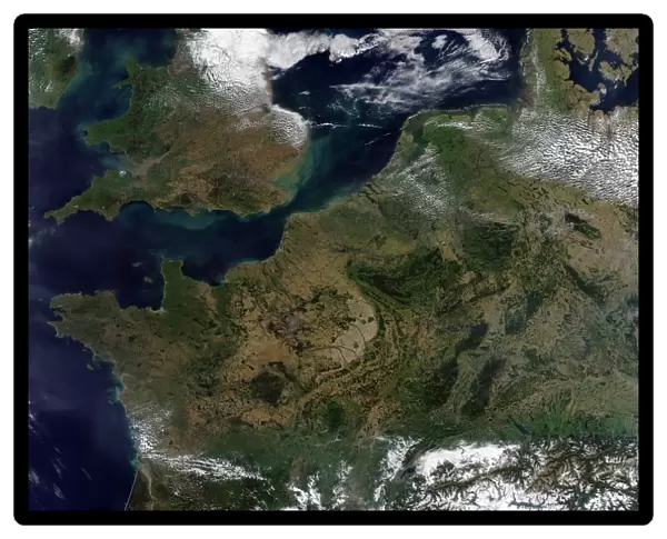 Satellite view of Northwestern Europe