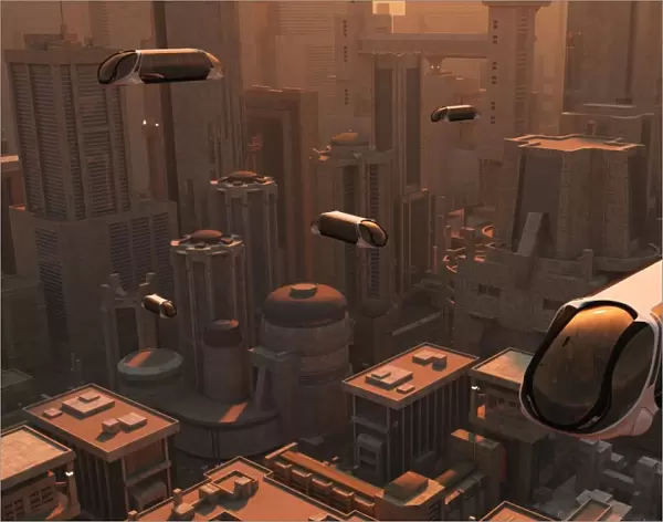A conceptual image of a futuristic city