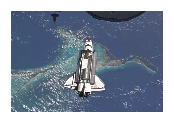 Space Shuttle Atlantis over the Bahamas