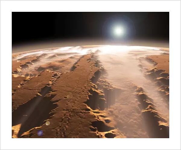Artists concept of the Valles Marineris canyons on Mars