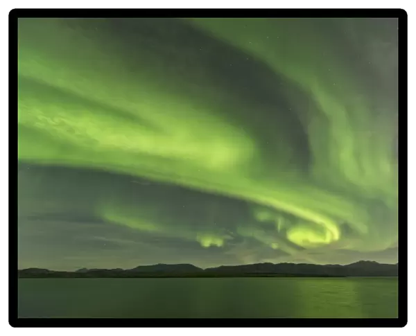 Aurora borealis over Fish Lake, Yukon, Canada