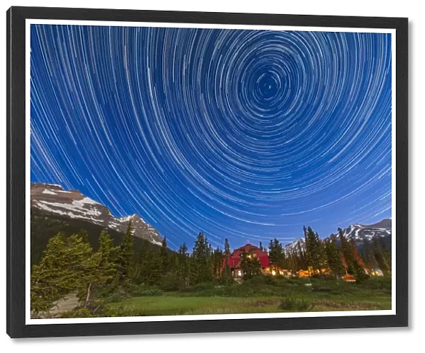 Circumpolar star trails over Banff National Park, Alberta, Canada