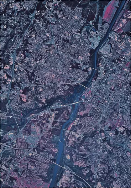 Satellite view of Columbia, South Carolina