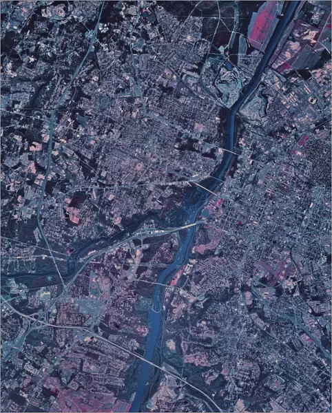 Satellite view of Columbia, South Carolina