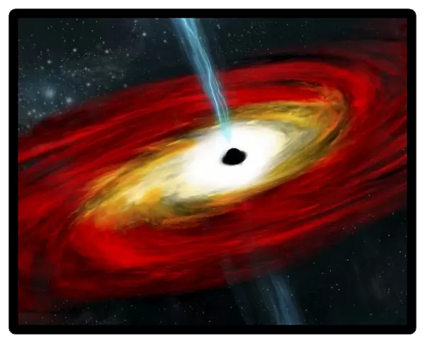 Artists depiction of a black hole in interstellar space