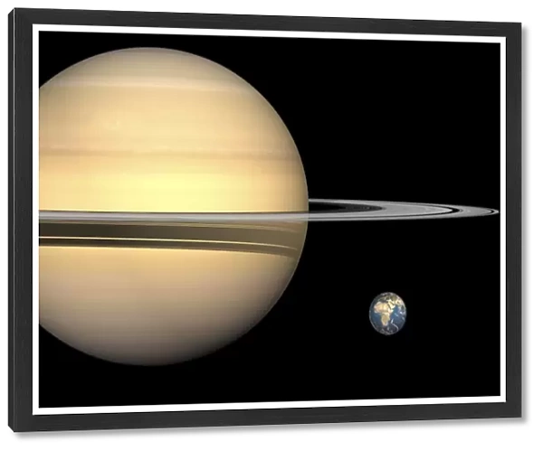 Illustration of Saturn and Earth to scale