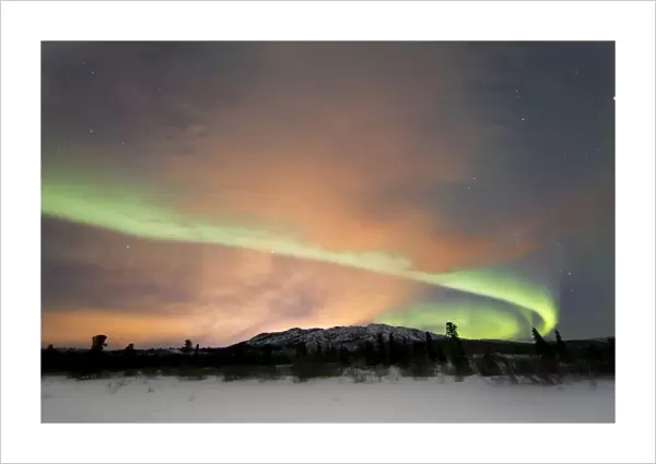 Aurora borealis by Fish lake, Whitehorse, Yukon, Canada
