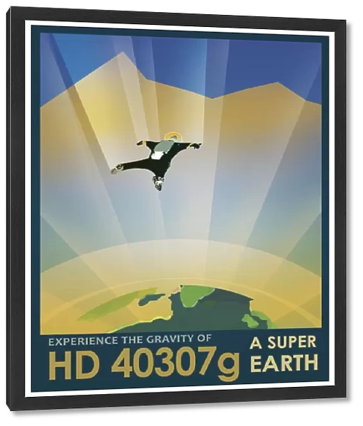 Experience the Gravity of a Super Earth in this retro space poster