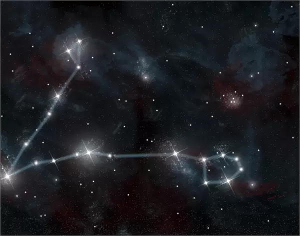 Artists depiction of the constellation Pisces the Fish
