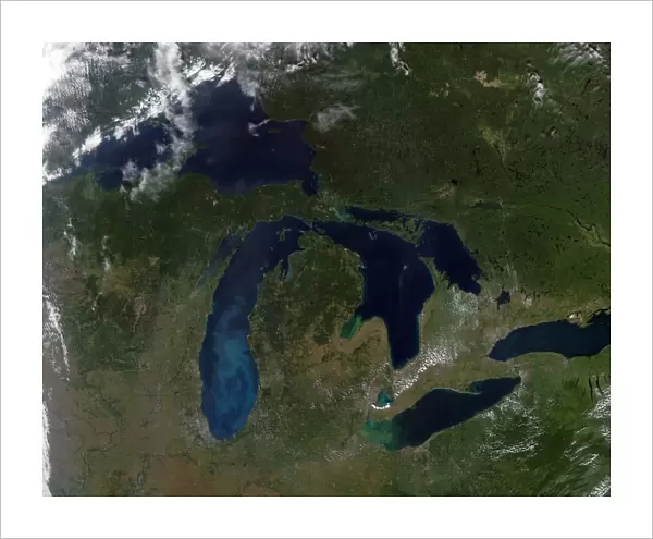 Satellite view of The Great Lakes