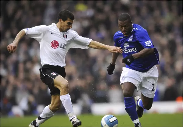 Clash at Craven Cottage: Yakubu vs. Stalteri, March 16, 2008 - Fulham vs. Everton, Barclays Premier League