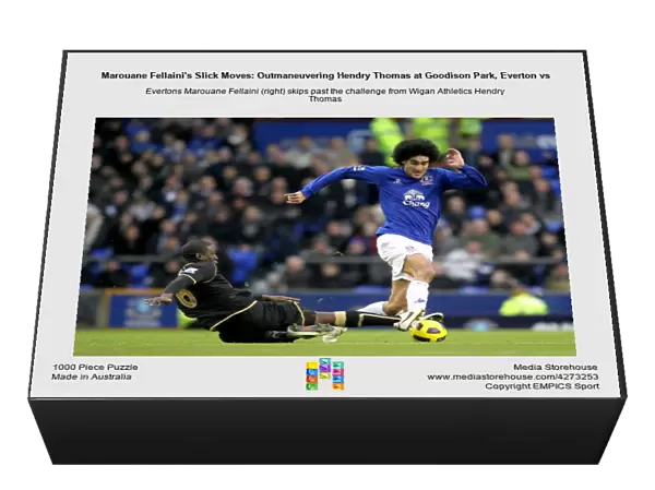 Marouane Fellaini's Slick Moves: Outmaneuvering Hendry Thomas at Goodison Park, Everton vs. Wigan Athletic (Barclays Premier League, 11 December 2010)