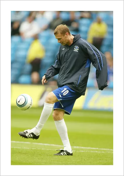 Duncan Ferguson in Action for Everton vs Manchester City, Barclays Premiership, 2004