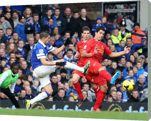 Intense Rivalry: Mirallas Tackles Suarez - Everton vs Liverpool (23-11-2013)