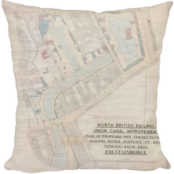 North British Railway Union Canal Improvements, Plan of Proposed Pipe Tracks to Connect Existing Water Supplies to New Terminal Basin Near Fountainbridge