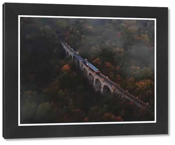 Train crossing a bridge