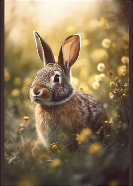 Bunny in Flower Field