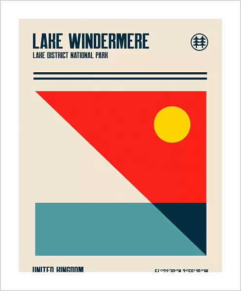 Lake Windermere Lake District National Park Travel Poster