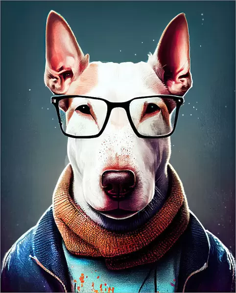 Hipster dog animal art