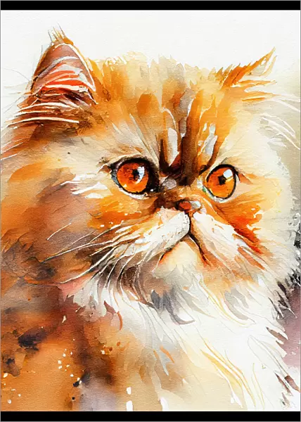 Cat watercolor painting animal