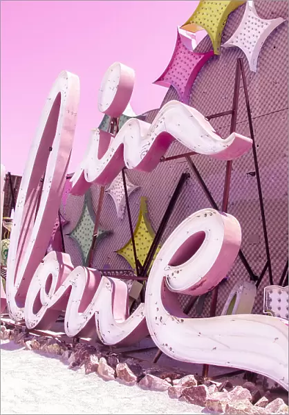In Love Vintage Neon Sign in Pink