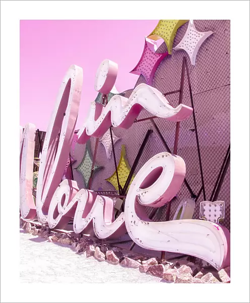 In Love Vintage Neon Sign in Pink