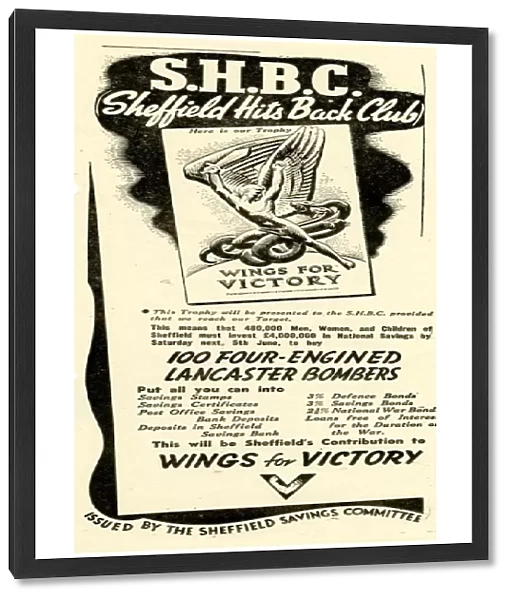 Advertisement: SHBC [Sheffield Hits Back Club], 1943