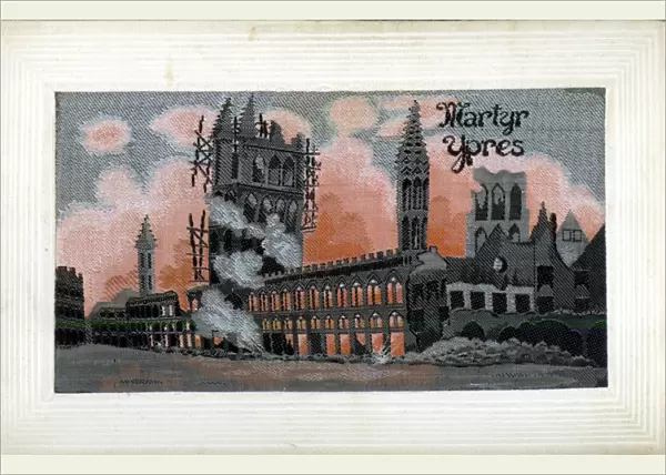 Embroidered depicting Martyr Ypres, 1917