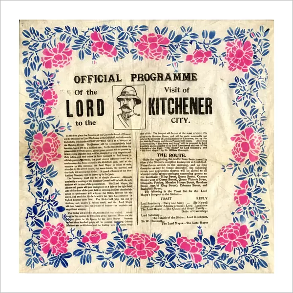 Official programme of the visit of Lord Kitchener (1850 - 1916) to Sheffield, 1901