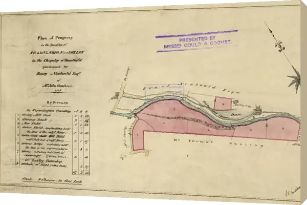 Plan of property for sale in the Townships of Stannington and Loxley in the Chapelry of Bradfield purchased by Henry Newbould of John Goodison, 1848