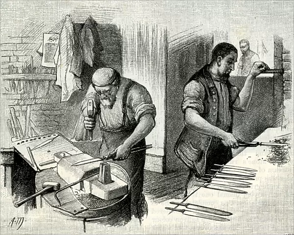 A Blade-Forging Shop from a drawing by A. Morrow, 1884
