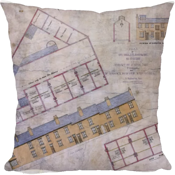 Plan of houses, shop, slaughterhouse to be built in Johnson Street and Livingstone Street, Wincobank Sheffield, c. 1871